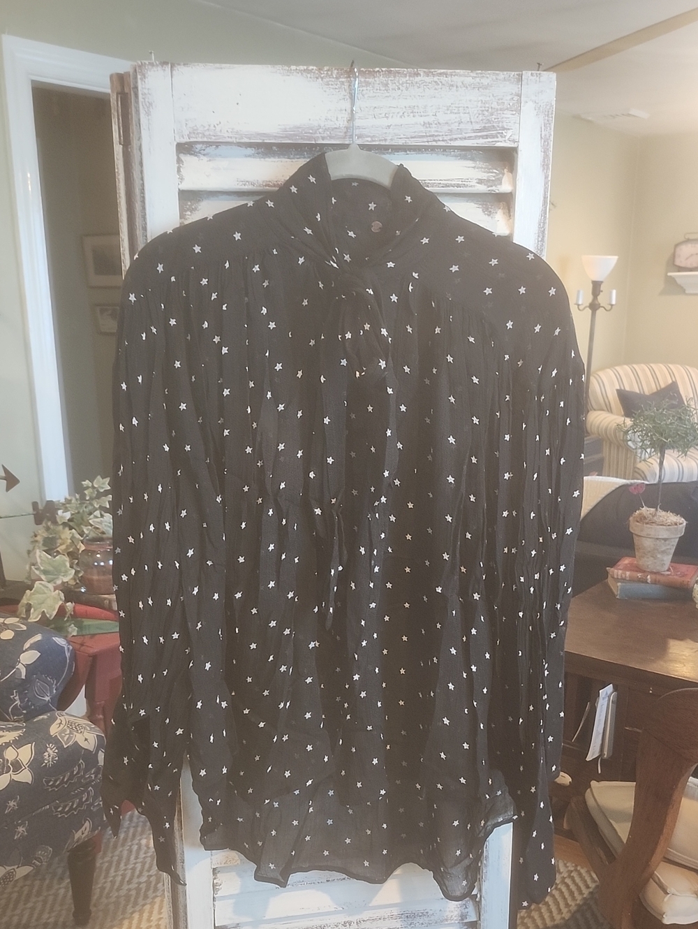 2 Black And White Print Blouses